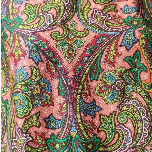 Loft Border Paisley Satin Tunic Shift Dress - Picture 5 of 6